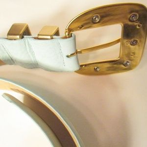 Worth Accessories - Worth Collection Blue Suede Belt 30-33 M Worth Accessories - Worth Collection Blue Suede Belt 30-33 M